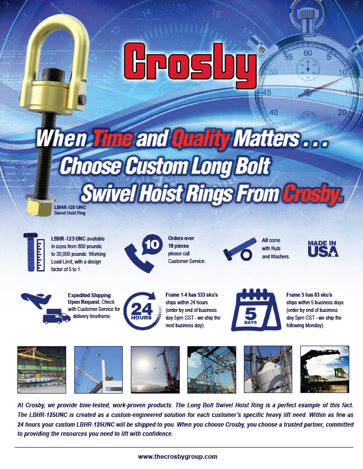 Long Bolt Swivel Hoist Ring Crosby®