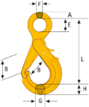 Crosby L322Cn 1TC SWL Hook with Latch NS (1048612)